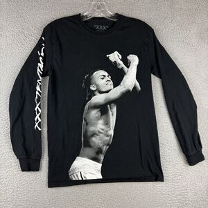 XXX Tentacion Tribute Shirt Adult Medium Black Long Sleeve Crew Neck Size Small